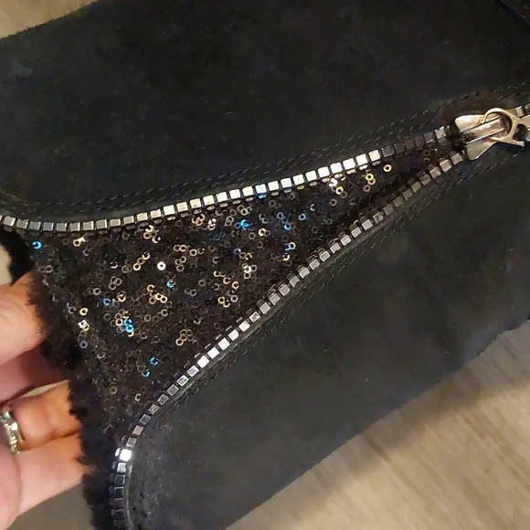 Ugg classic sequin zip sheepskin boots booties size 7 - Picture 8 of 9